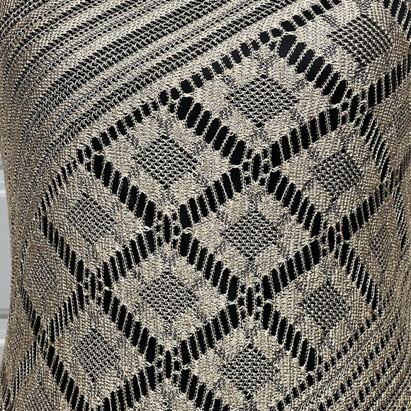 BEAUTIFUL Vintage Harlow 10 Knit Crochet Fringed Lace Stretchy Tank Maxi Dress - Picture 11 of 11